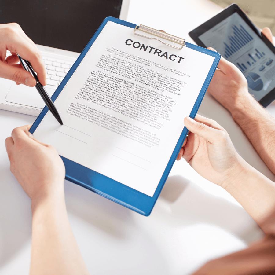 Close-up of a business loan document